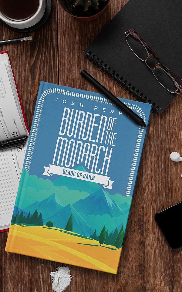 presenation of Burden of the Monarch by Josh Perry book cover design