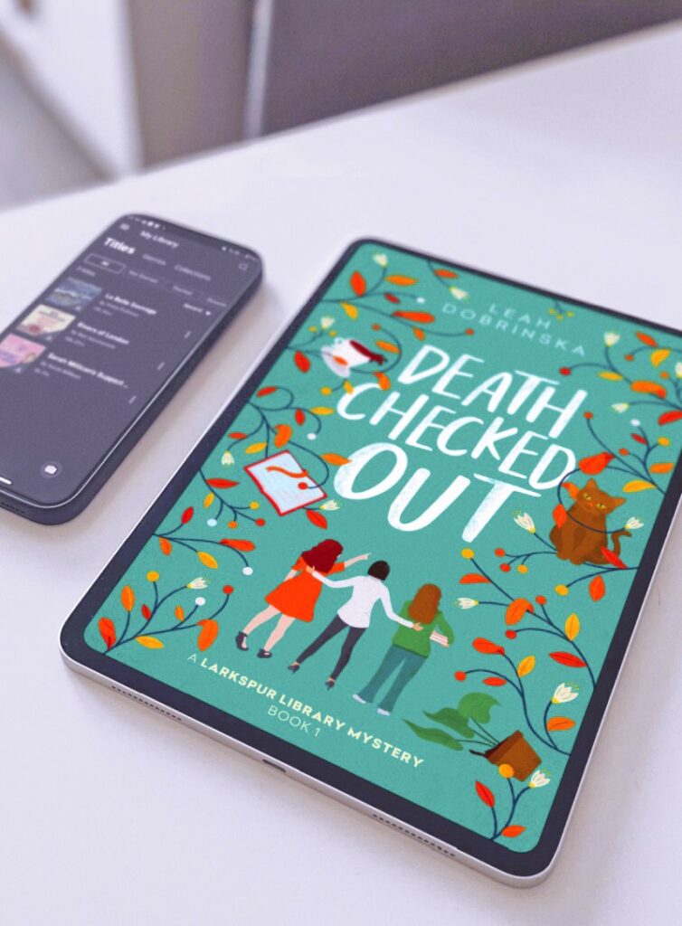 illustrated book cover design on an ipad